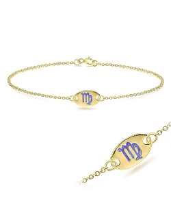 Gold Plated Virgo Silver Bracelet BRS-149-GP